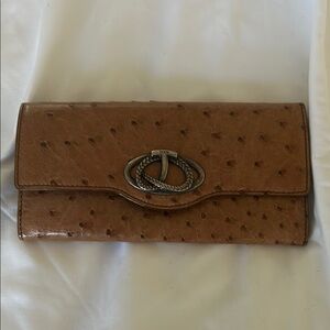 Tod’s Brown Leather Ostrich Clutch